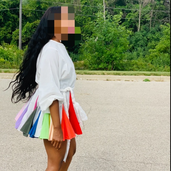 Dresses & Skirts - Rainbow mini flare dress